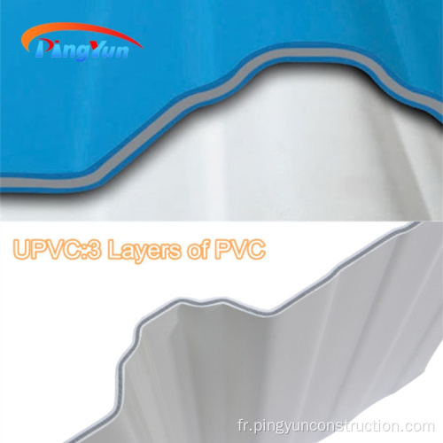 feuilles de toiture en plastique de tuile de toit d&#39;upvc anti-corrosive